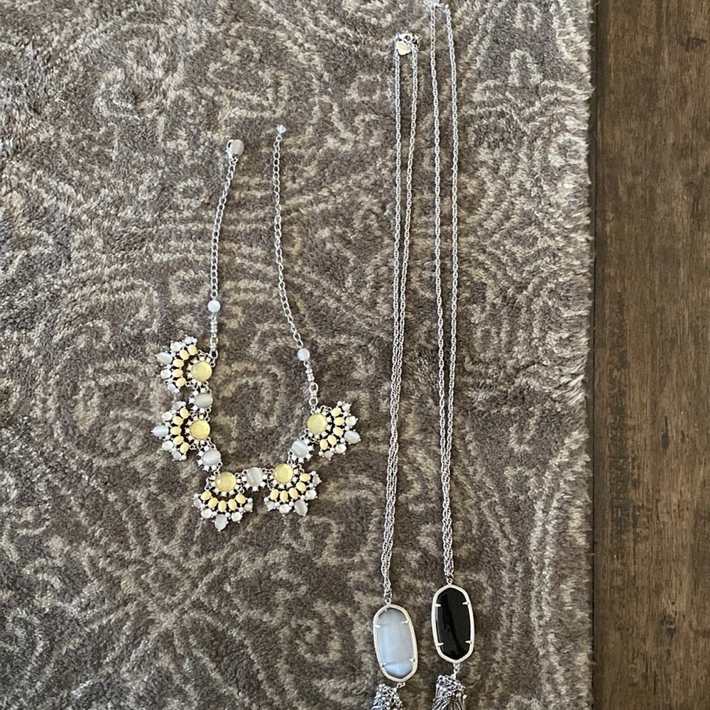 Kendra Scott and White House black market necklaces tassel